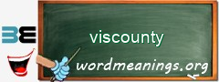 WordMeaning blackboard for viscounty